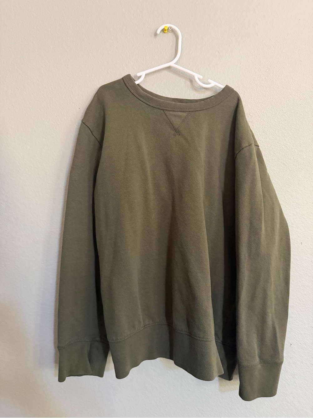 Athletic Olive Green Kids Crewneck Sweatshirt